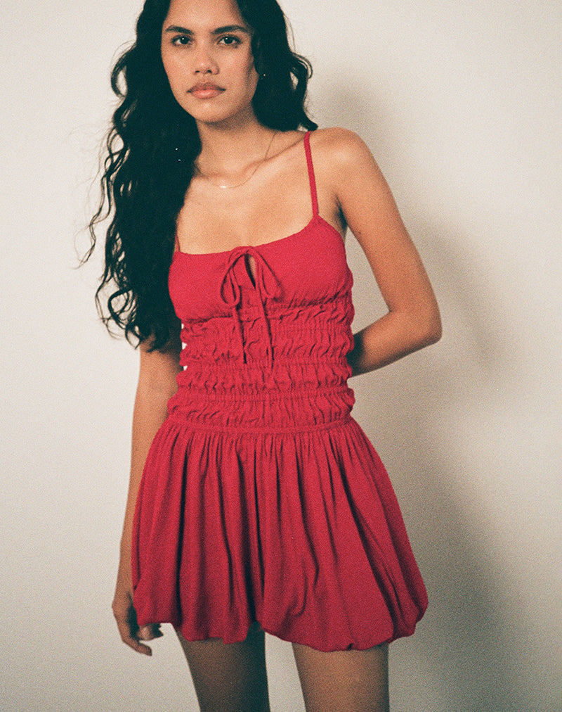 Image of Rasmil Bubble Mini Dress in Adrenalin Rot