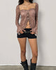 Bild von Ratu Top aus Mesh Vintage Paisley Pink