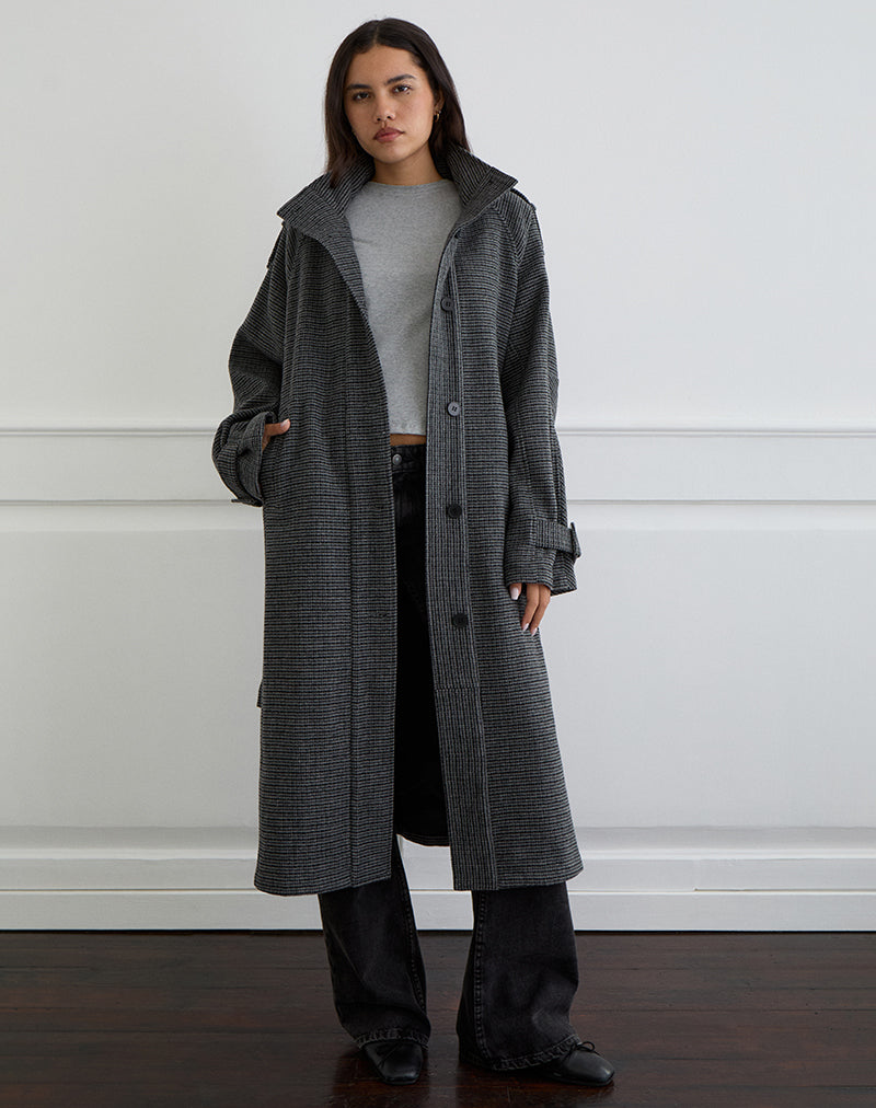 Image of Ravari Trenchcoat mit Gürtel in Anthrazit-Karo