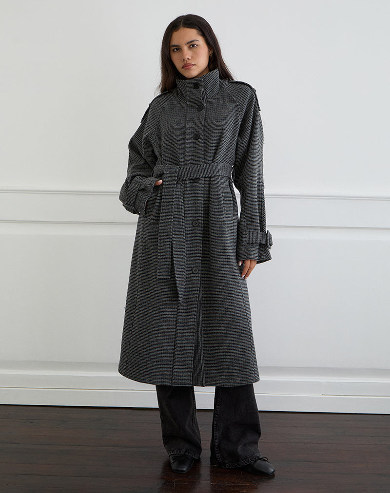 Image of Ravari Trenchcoat mit Gürtel in Anthrazit-Karo