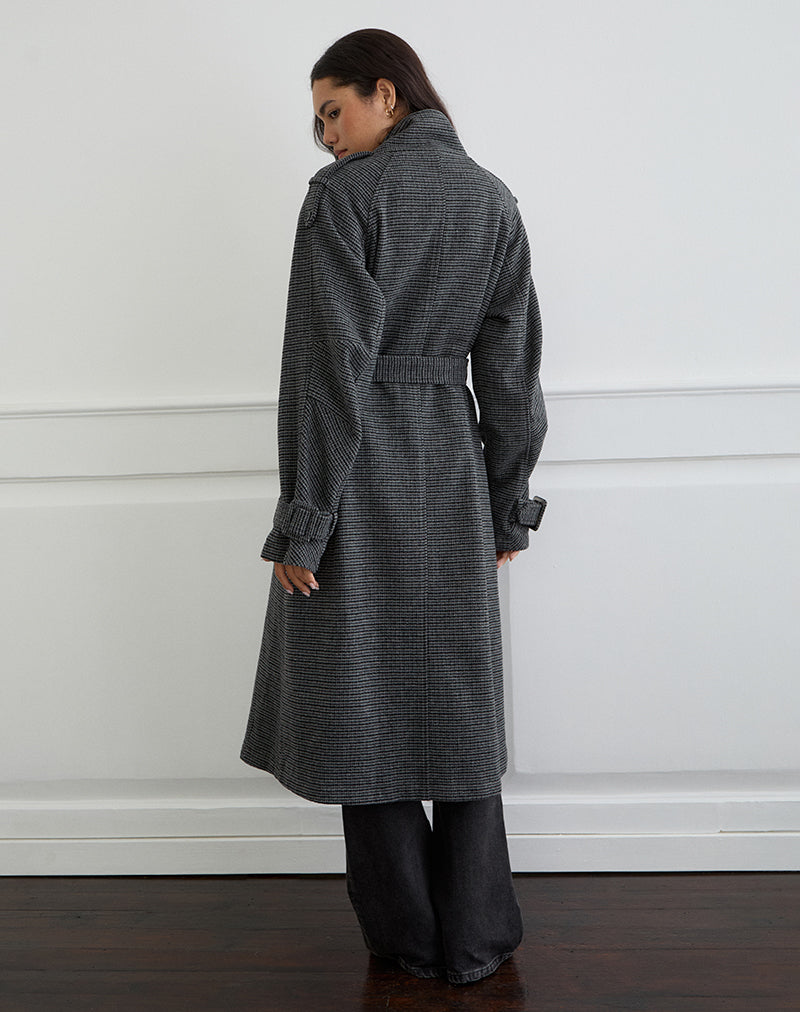 Image of Ravari Trenchcoat mit Gürtel in Anthrazit-Karo