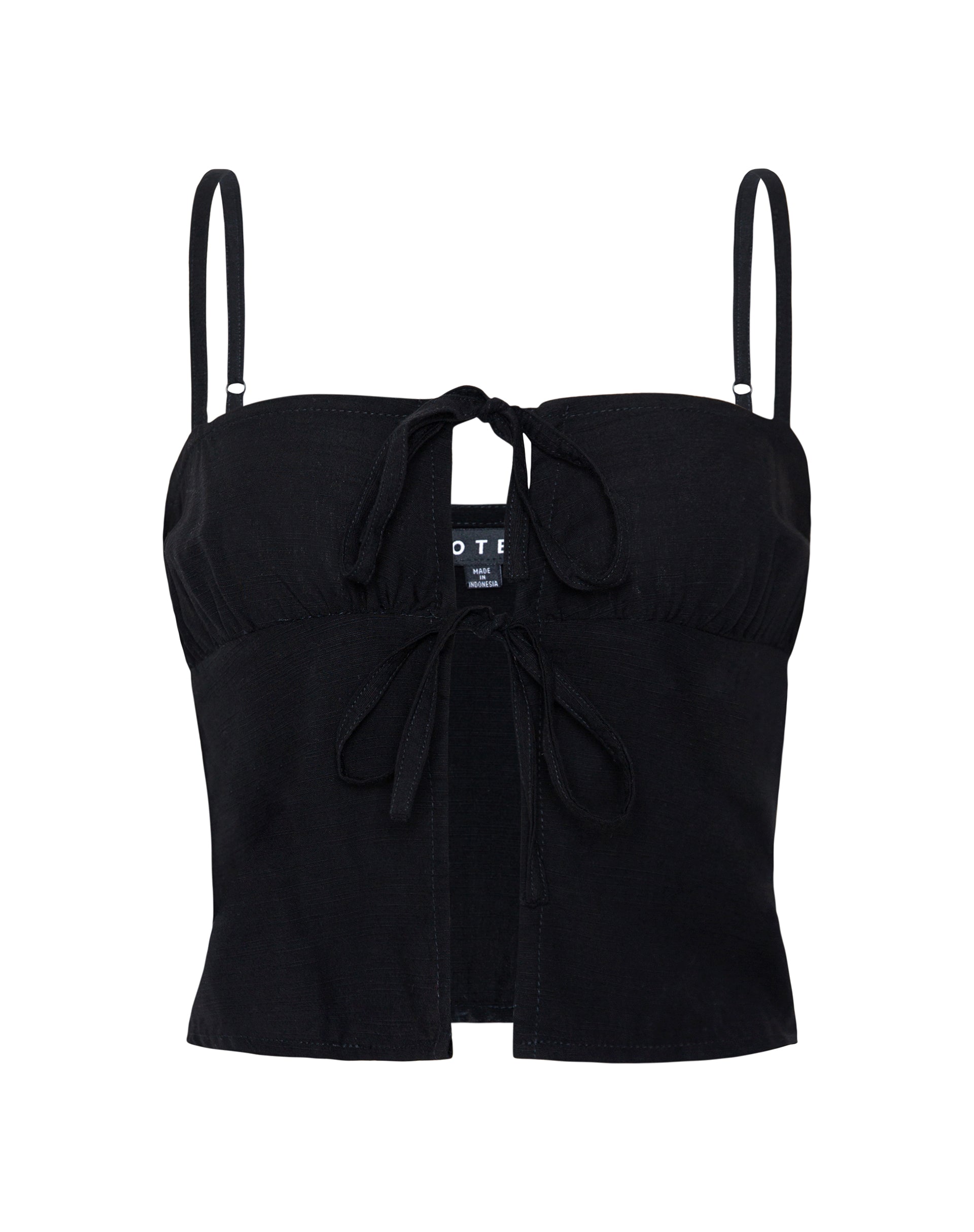 Bild von Raymi Tie Front Cami Top in Schwarz