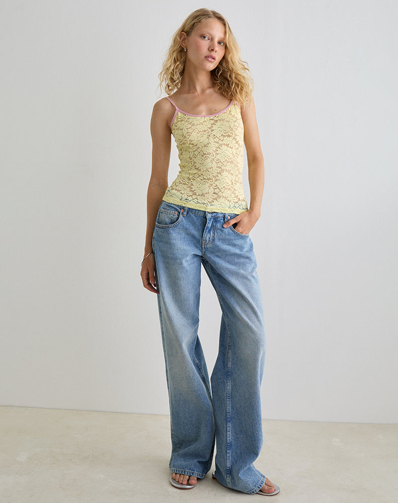 Image of Redum Cami Top aus gelber Spitze