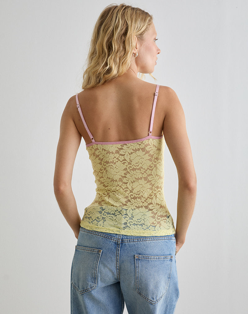 Image of Redum Cami Top aus gelber Spitze