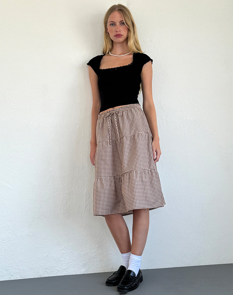 Bild von Reef Midirock in Mini Gingham Braun