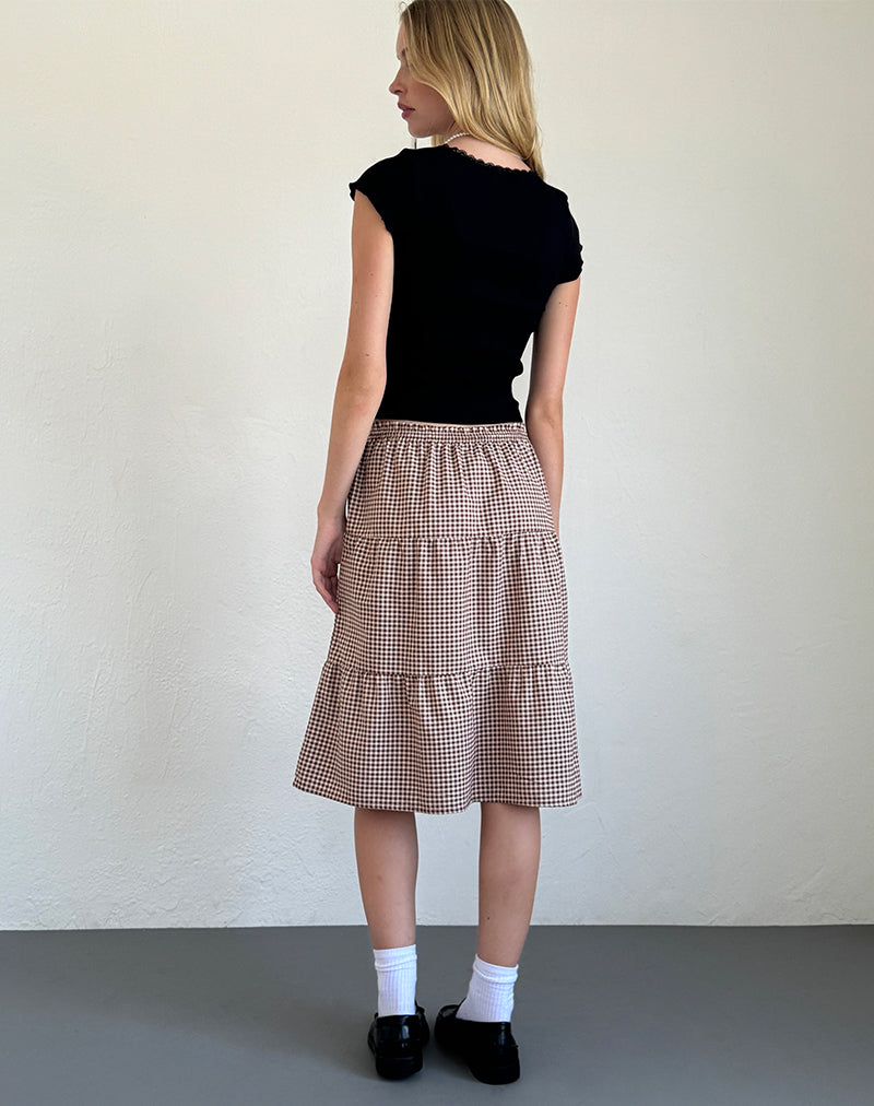 Bild von Reef Midirock in Mini Gingham Braun