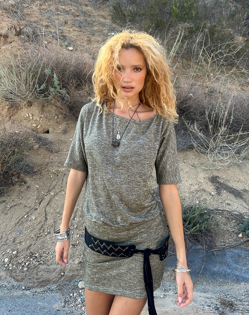 Bilder von Reeta Minikleid aus Glitzerstrick in Khaki