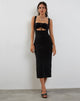 Bild von Reina Cut Out Bodycon Midikleid in Schwarz
