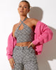 Bild von Reis Crop Top in Optic Square Schwarz und Weiß