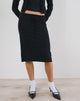 Image of Rella Midirock aus Flachstrick Schwarz