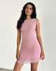 Image of Renata Asymmetrisches Minikleid aus Mesh in Babyrosa