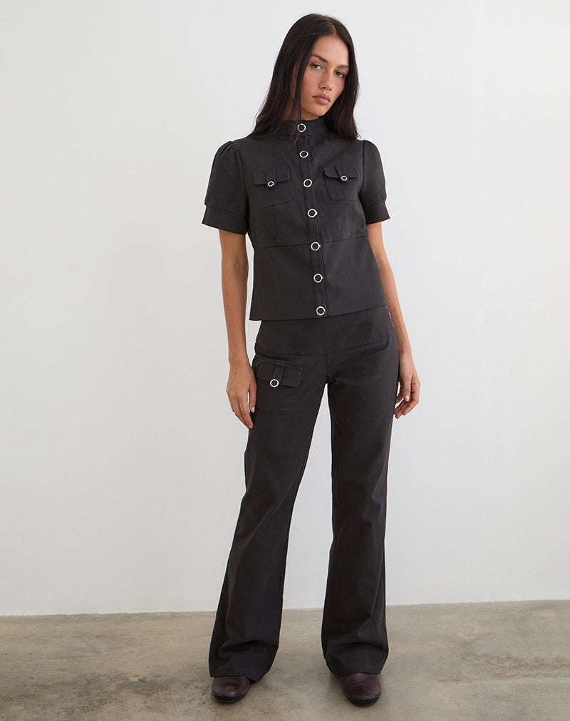 Bild von Renia Button Top in Dunkelgrau