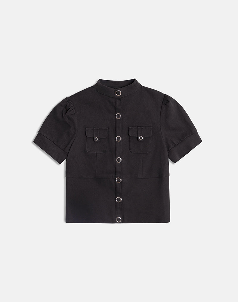 Bild von Renia Button Top in Dunkelgrau