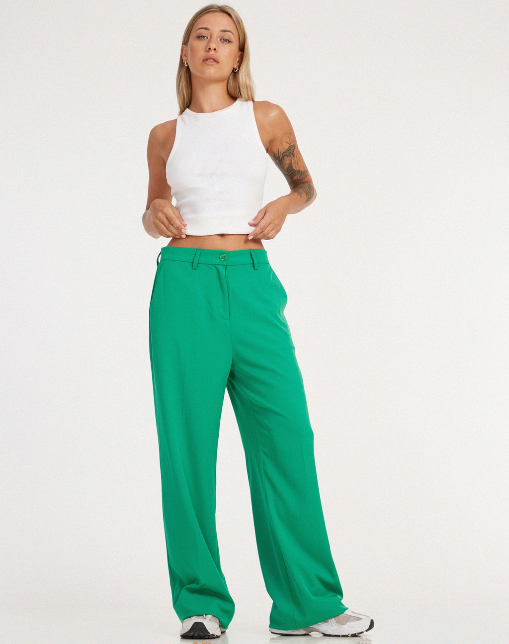 Abba-Hose in Tailoring Grün