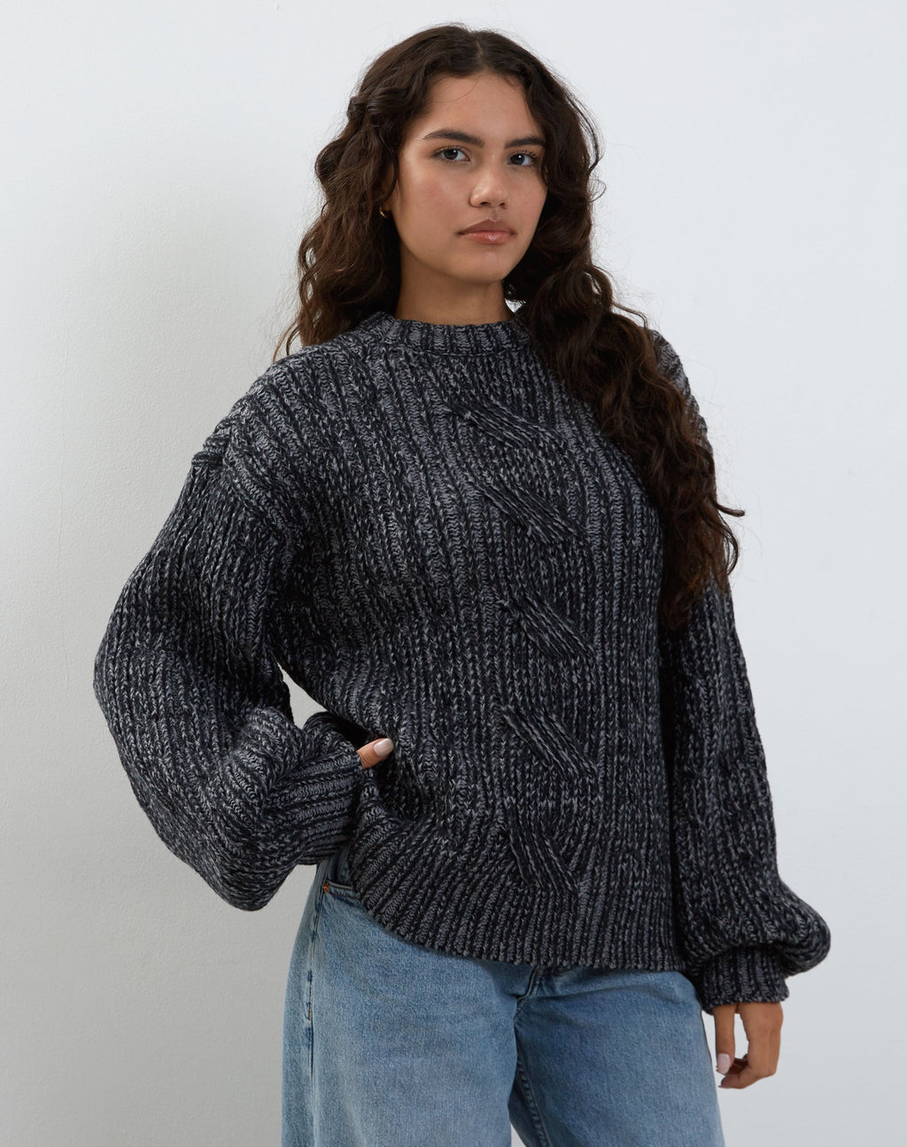 Amieta Strickpullover in Schattengrau