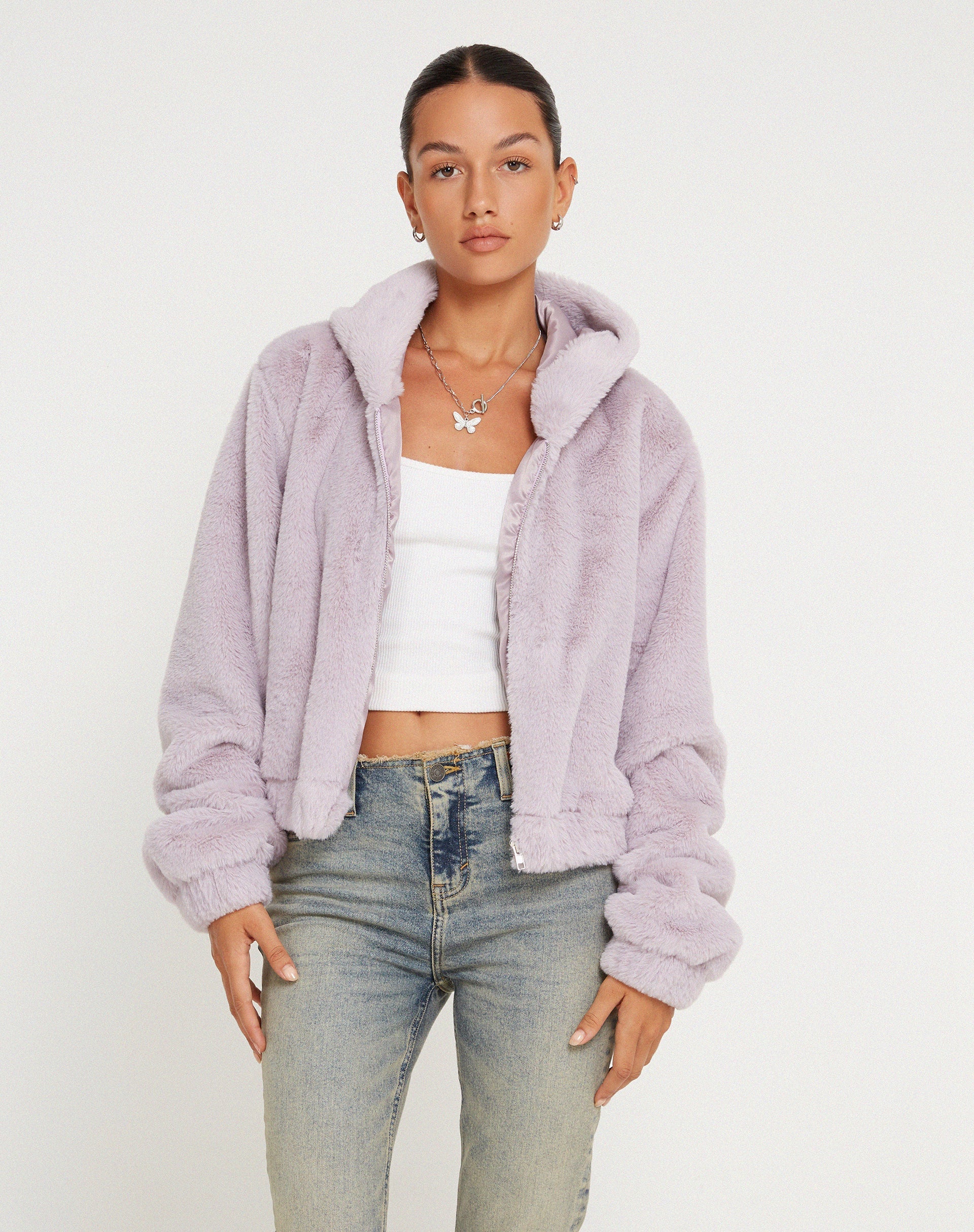 Bild von Banowa Zip Up Jacke in Flieder