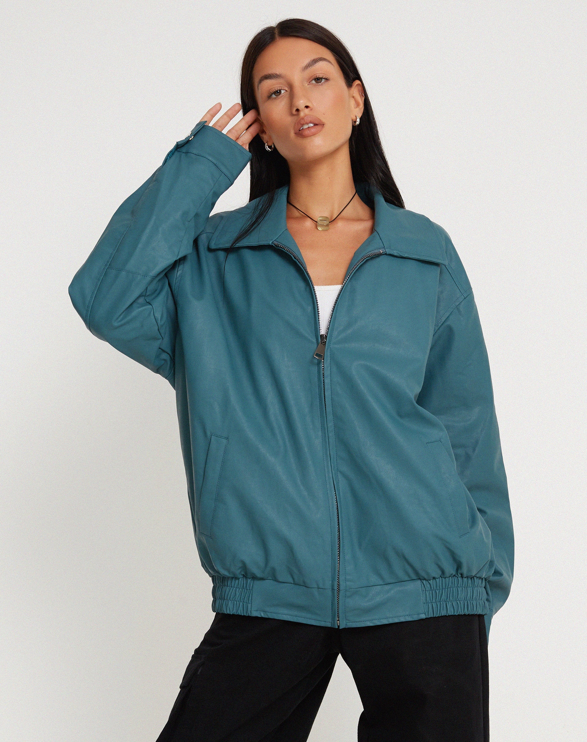 Bild von MOTEL X JACQUIE Cavita Jacke in PU Grau Blau