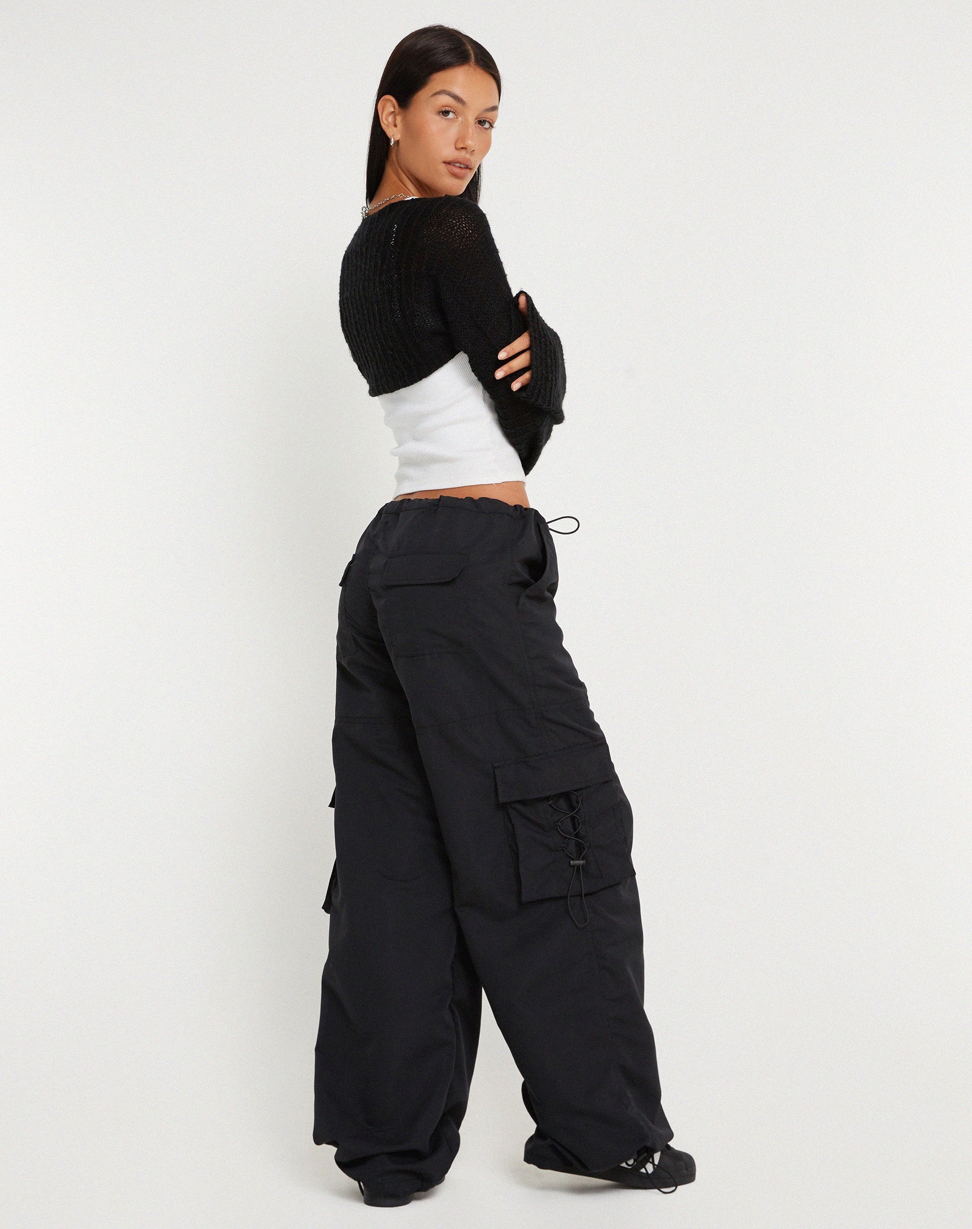 Bild der Fabio Cargo-Hose mit weitem Bein in Schwarz