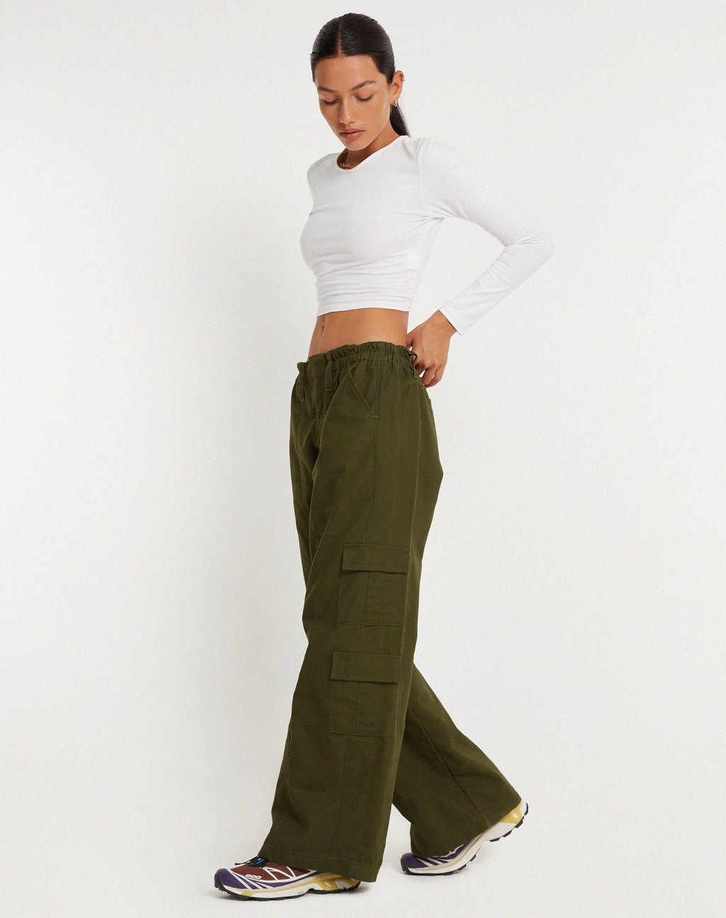 Hansa Cargohose aus Panama Dunkel-Olive