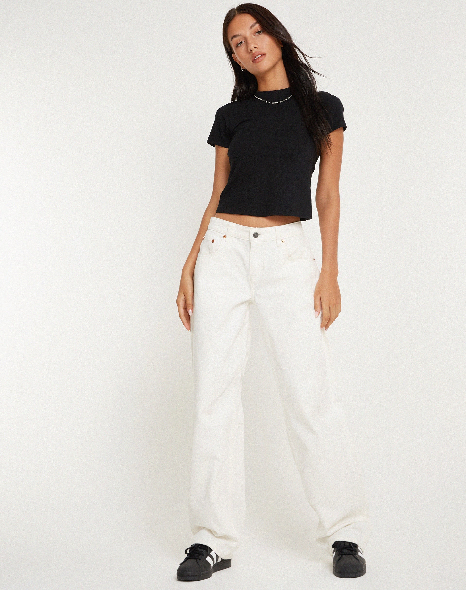 Bild von MOTEL X BARBARA Low Rise Parallel Jeans in True White