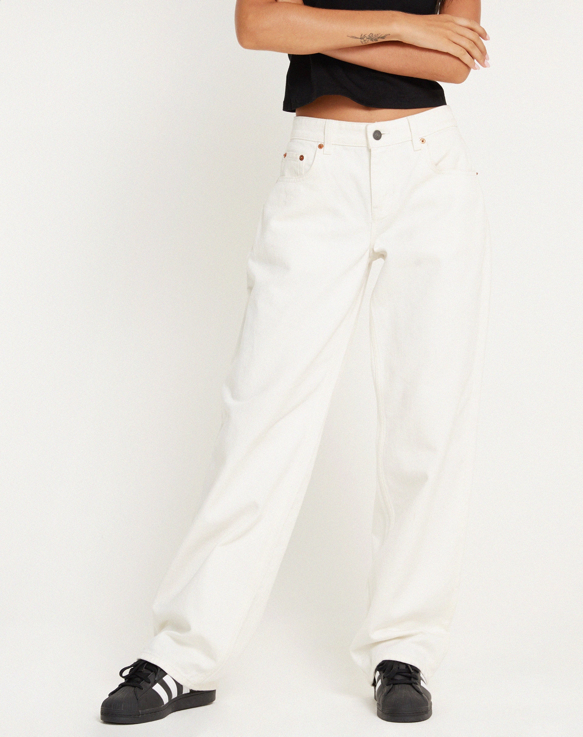 Bild von MOTEL X BARBARA Low Rise Parallel Jeans in True White