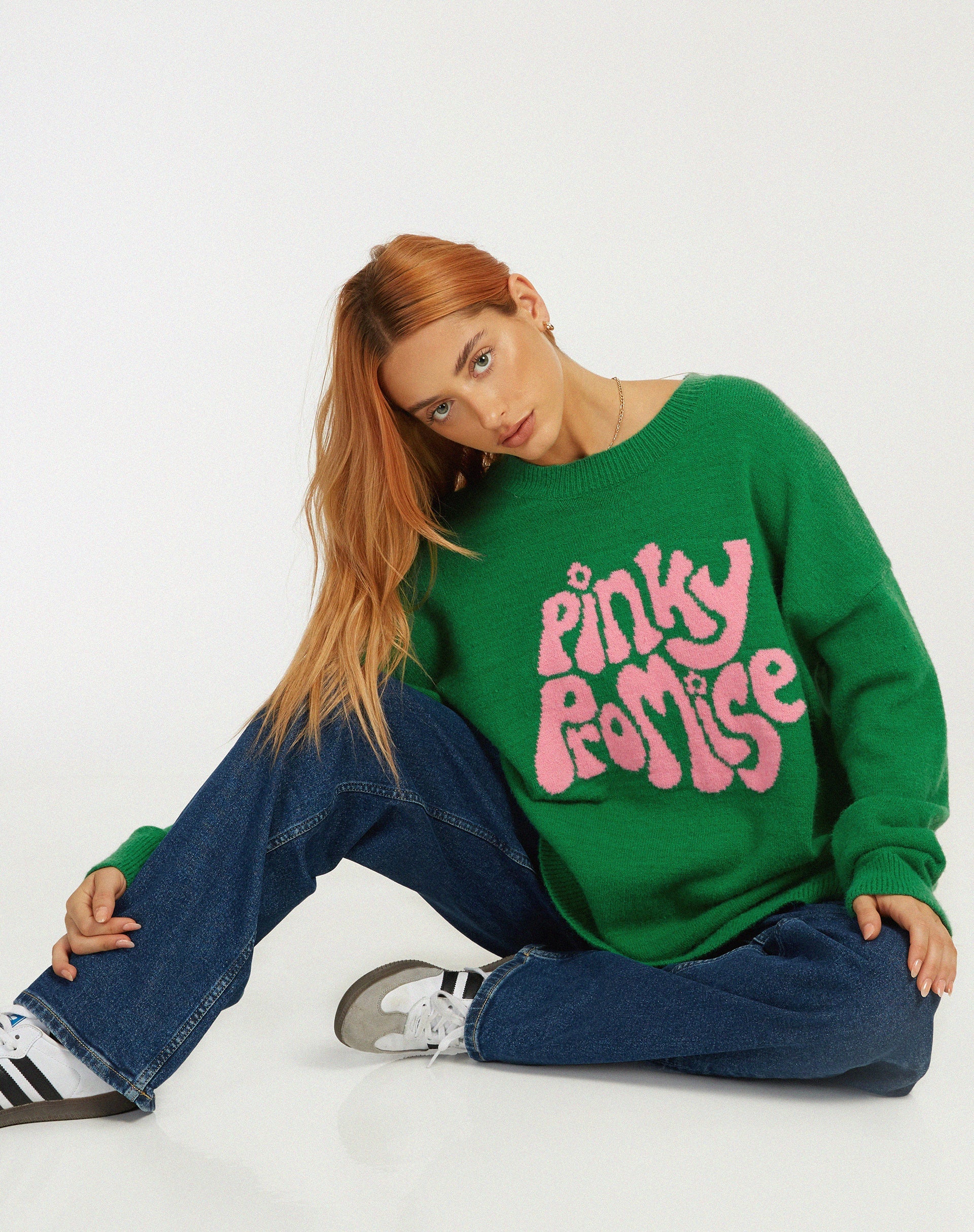Image of Lulees Pullover in Grün Pinky Promise