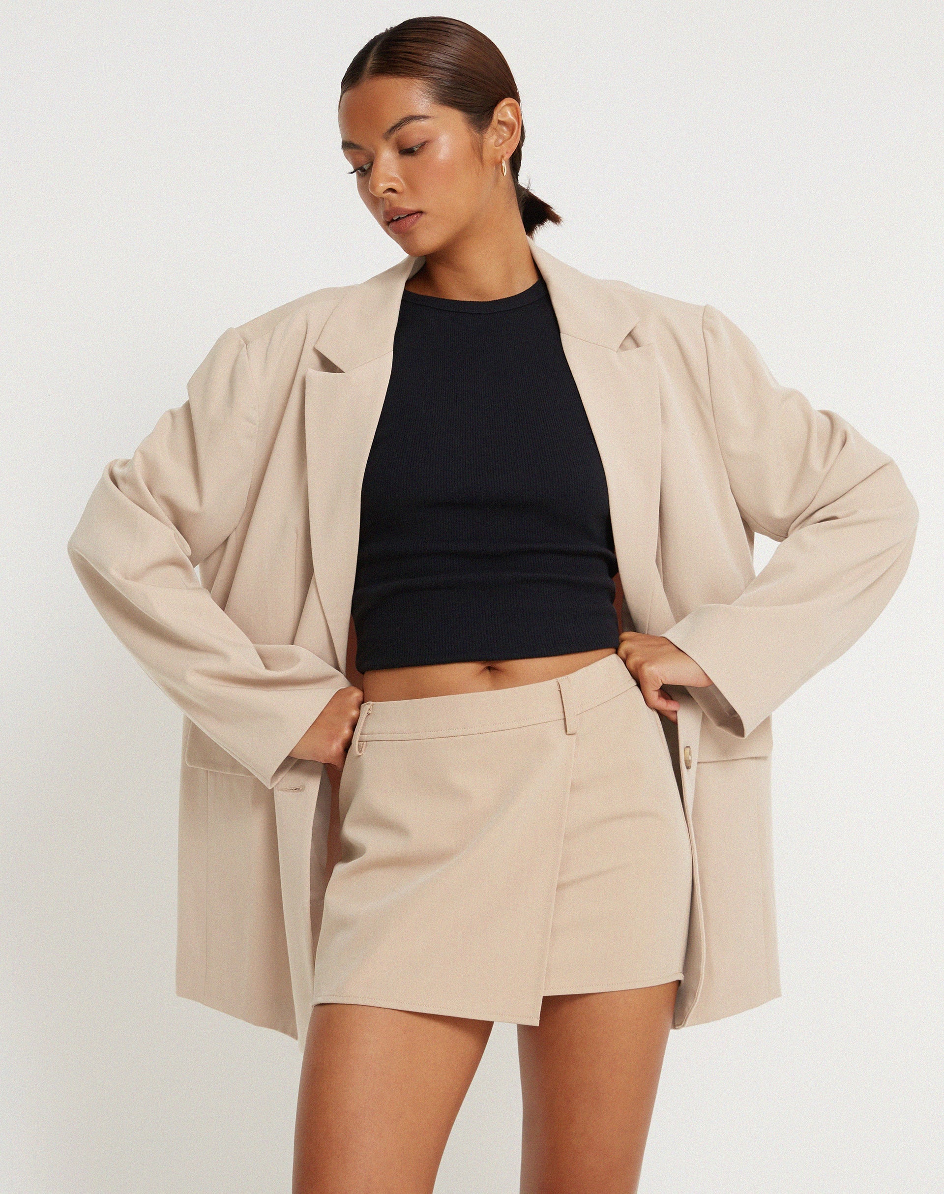 Bild von Wahip Minirock in weichem Tailoring Beige