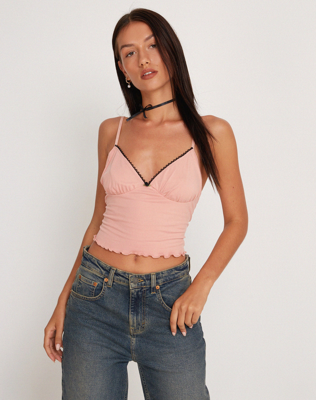 Mia Ballet Jersey Cami Vest Top in Rosa