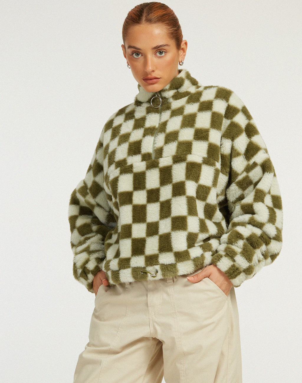 Nero Jacke in kariertem Salbei
