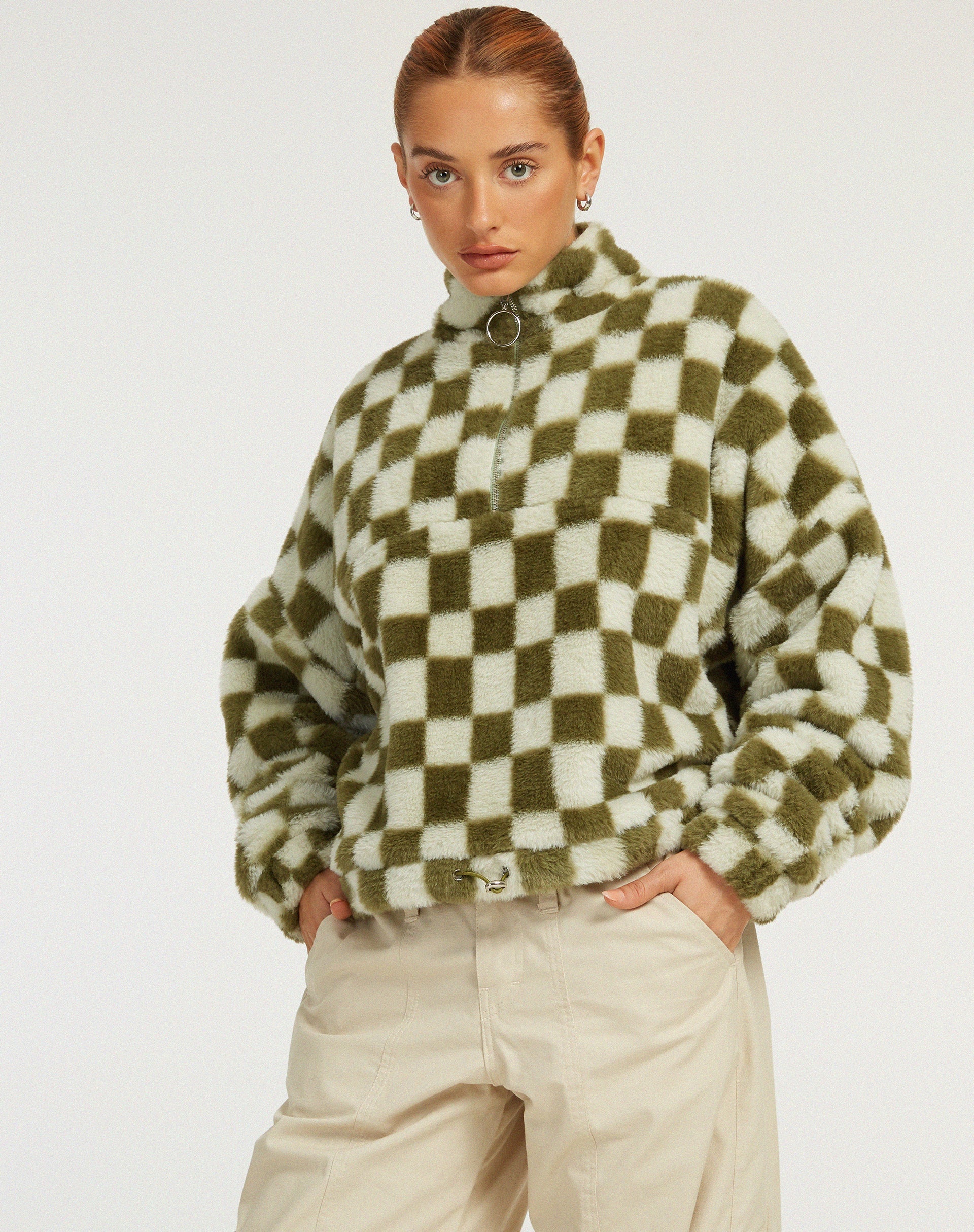 Image of Nero Jacke in kariertem Salbei