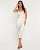 Image of Palasha Midikleid aus Satin in Elfenbein