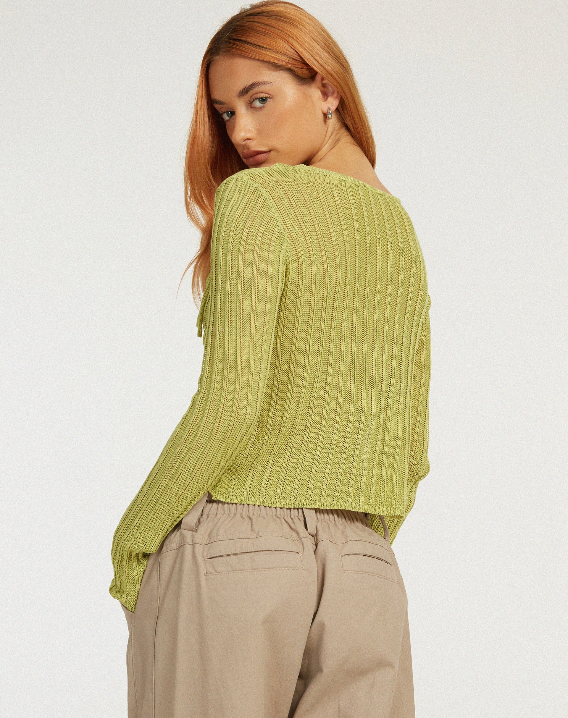 Bild von Potina Langarm Cardi in Limette