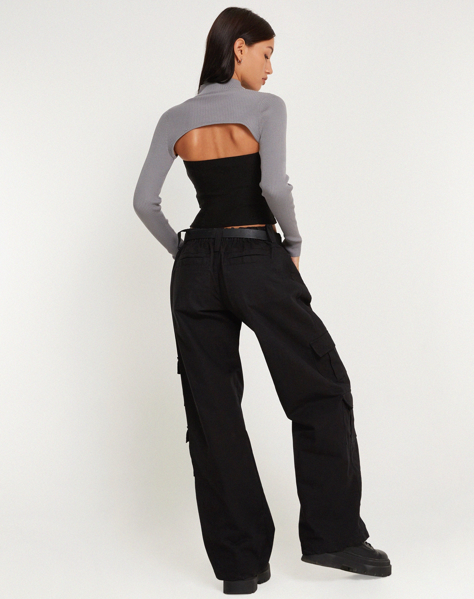 Bild von Renjana Langärmeliges Shrug Top in Flint Gray