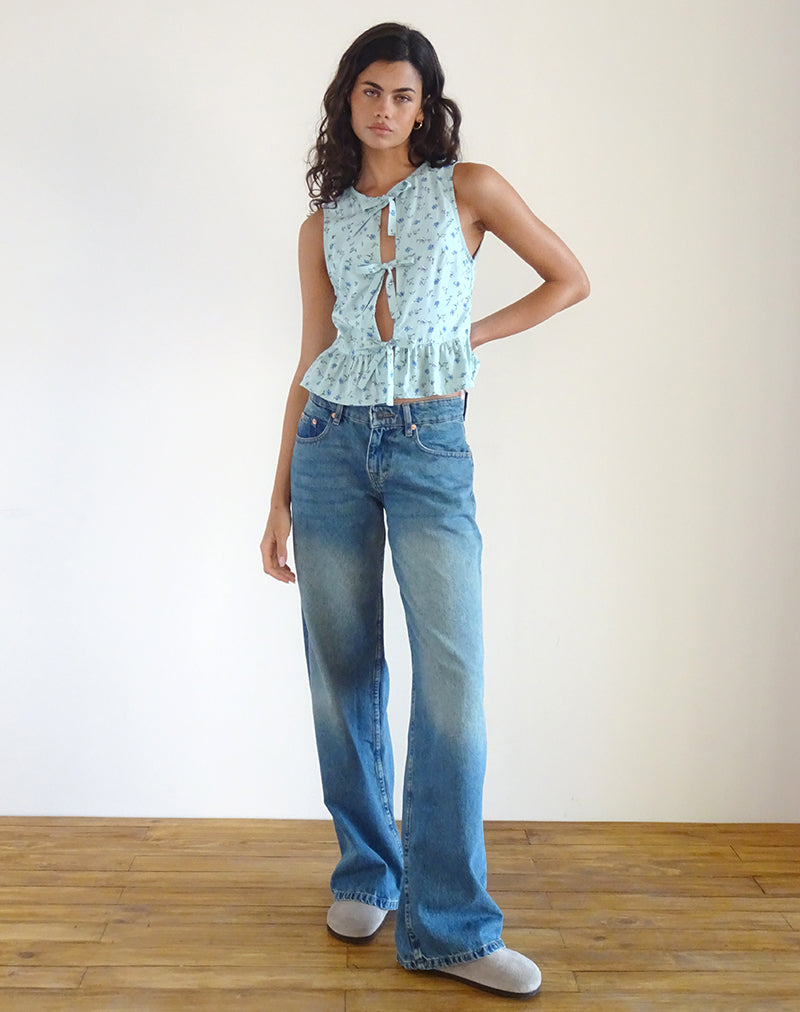 Bild von Revata Tie Front Top in Pretty Petal Green