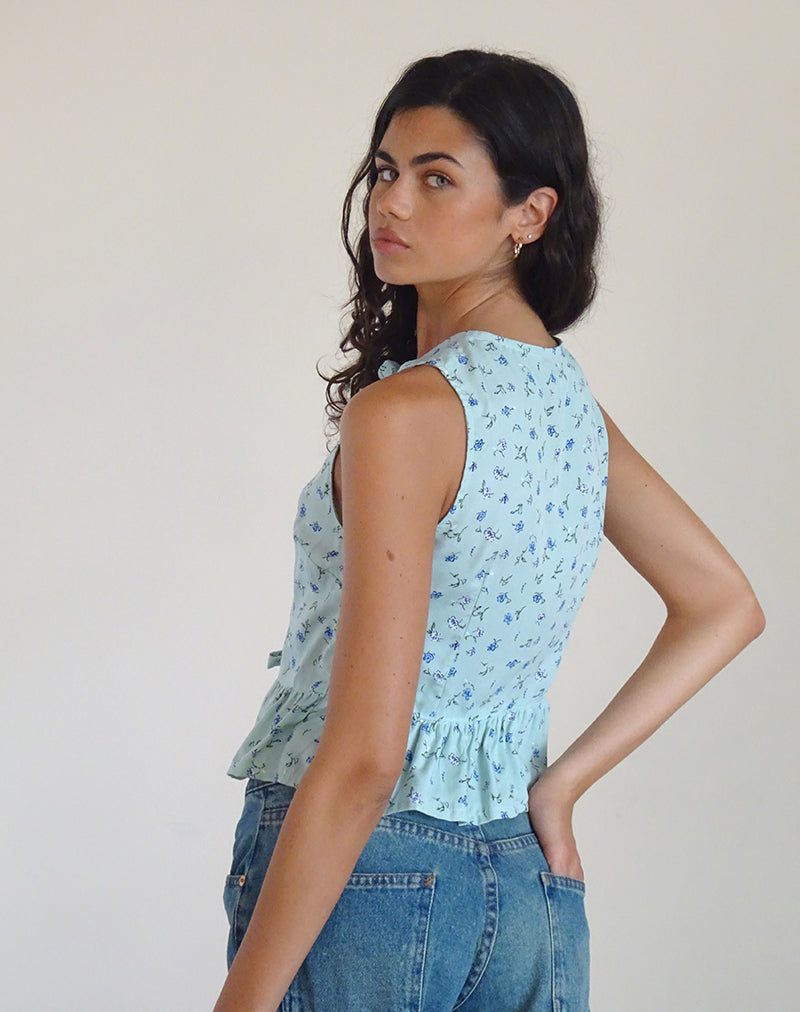 Bild von Revata Tie Front Top in Pretty Petal Green