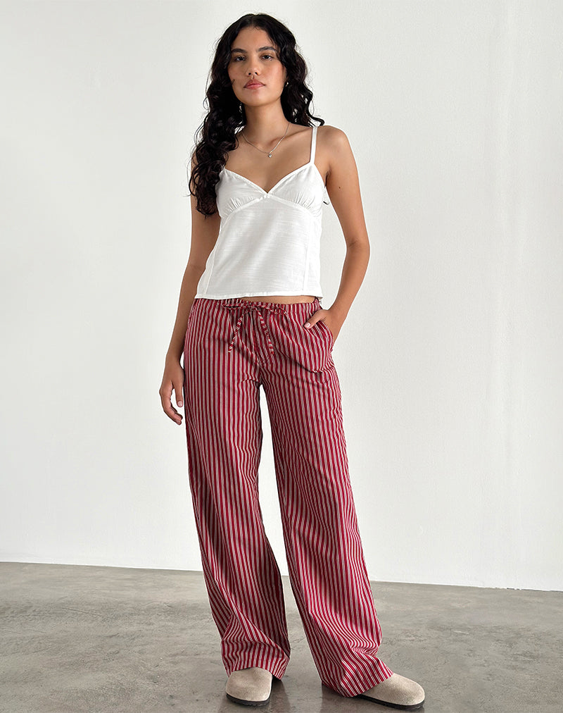 Image of Lirura Freizeithose in Maroon Stripe