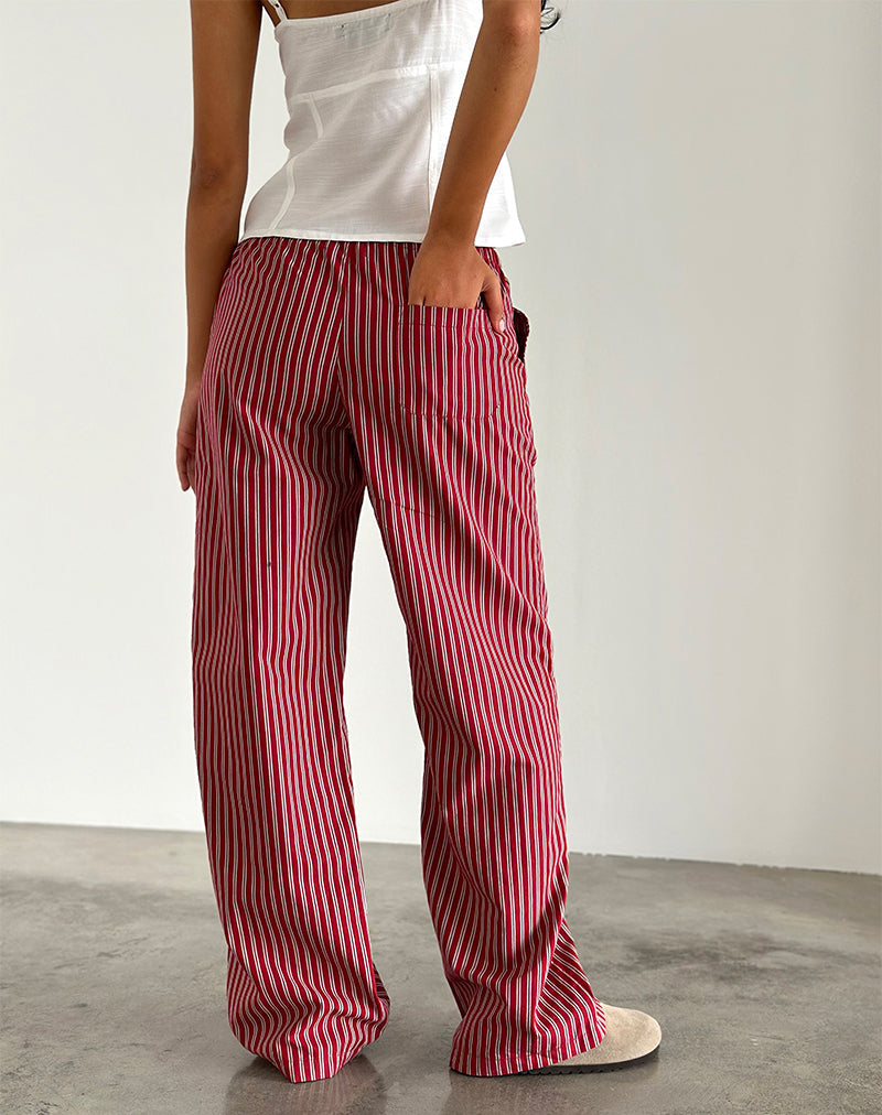 Image of Lirura Freizeithose in Maroon Stripe