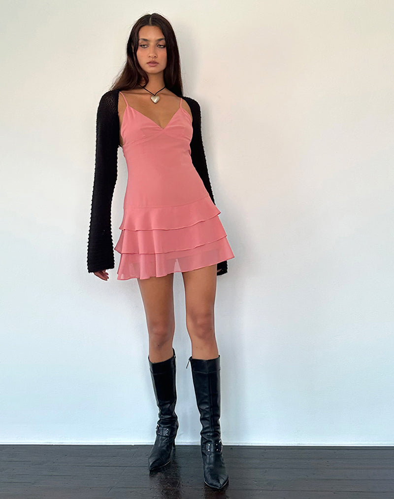 Image of Riasi Minikleid aus Chiffon in Blush