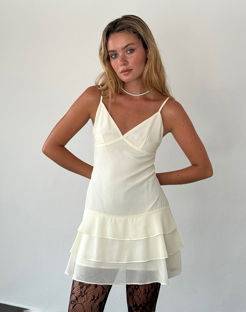 Image of Riasi Minikleid aus Chiffon in Elfenbein