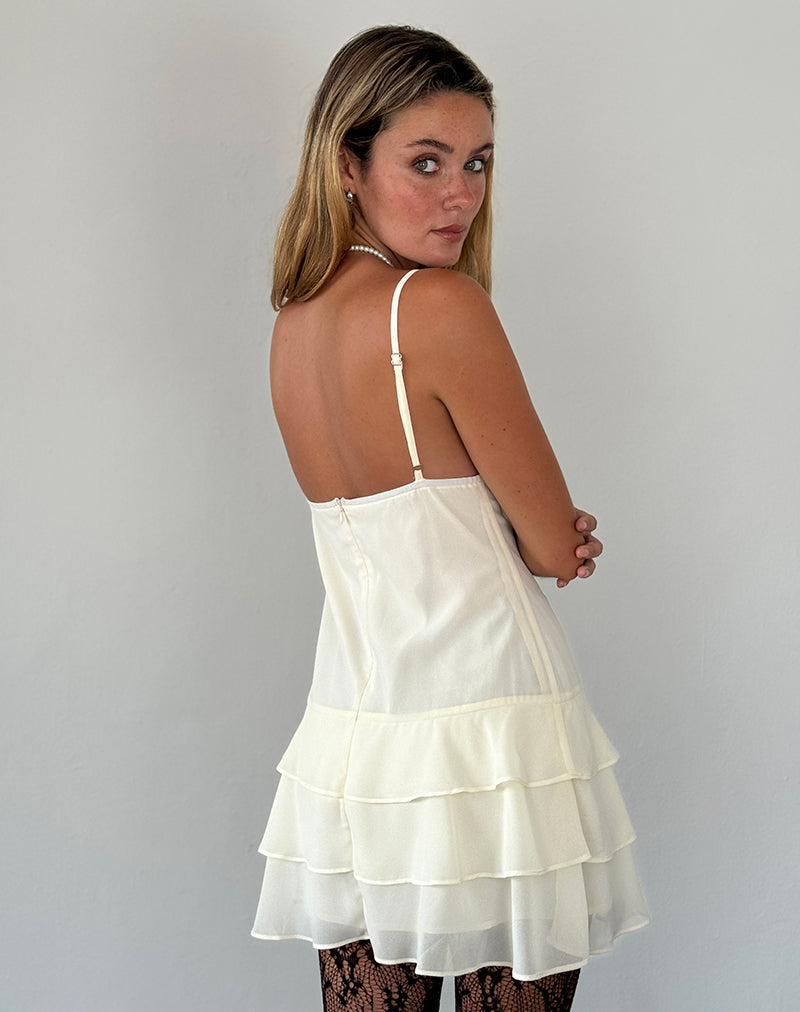Image of Riasi Minikleid aus Chiffon in Elfenbein