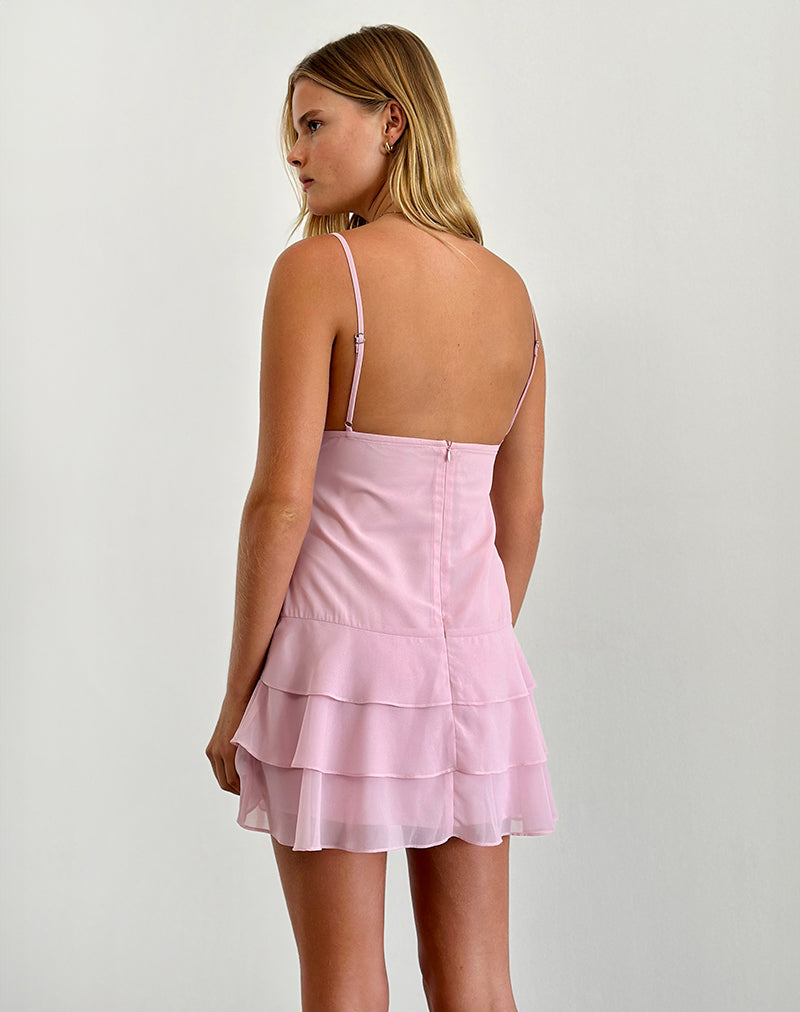 Bild von Riasi Ruffle Mini Dress in Chiffon Baby Pink