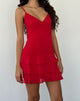 Image of Riasi Ruffle Mini Dress aus Chiffon Rot