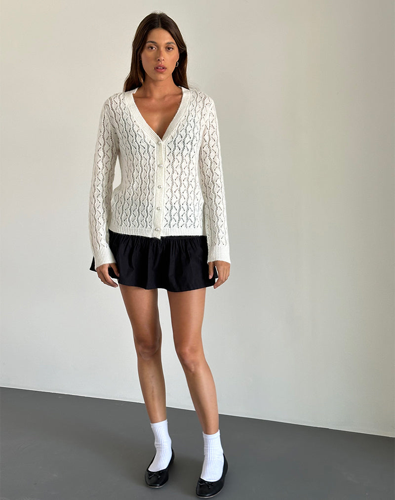 Bild von Ricani Open Knit Cardigan in Elfenbein