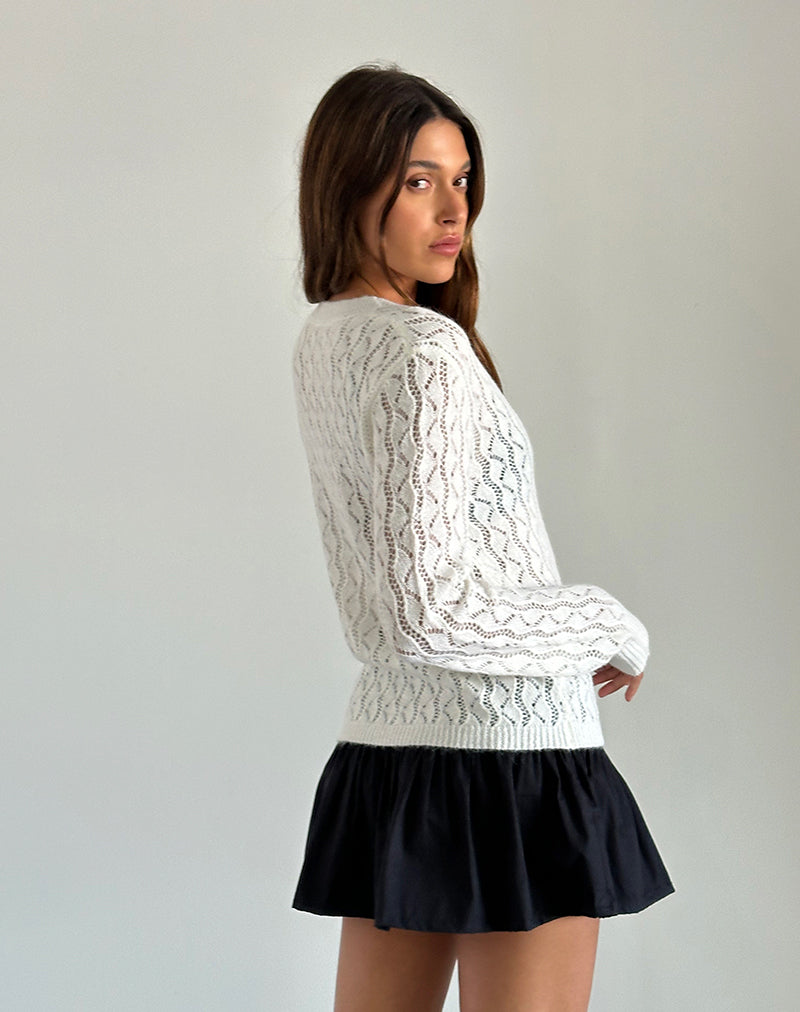 Bild von Ricani Open Knit Cardigan in Elfenbein