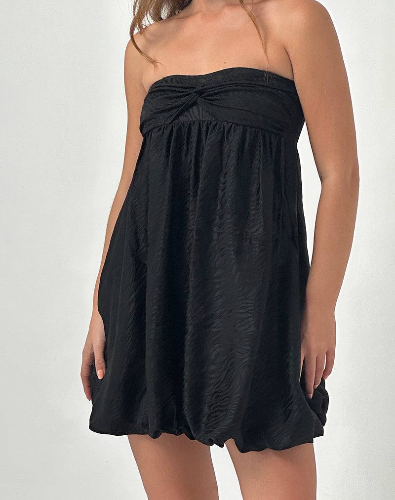 Richie Minikleid aus Satin-Jacquard Schwarz