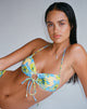 Image of Ricoa Bikini-Oberteil in Blau Watercolour Floral