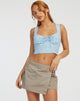 Bild von Ridis Crop Top in Ditsy Rose Blau