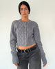 Image of Rigel Strickjacke aus Kabelstrick Grau