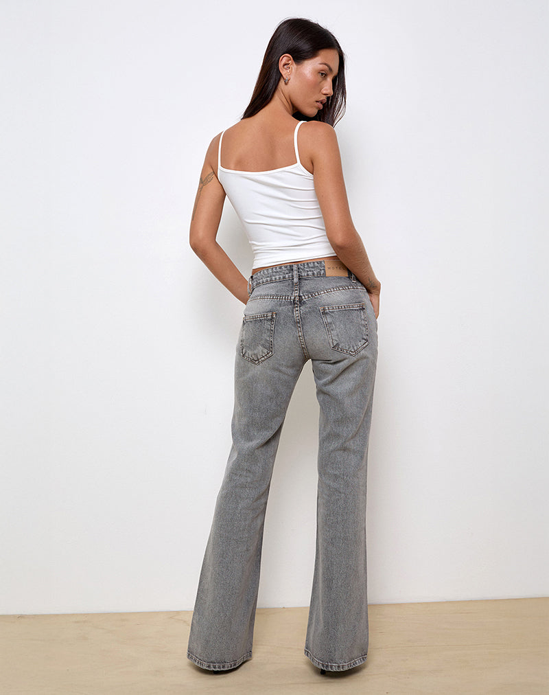 Bild von Rigid Low Rise Flare Jeans in Grey Wash