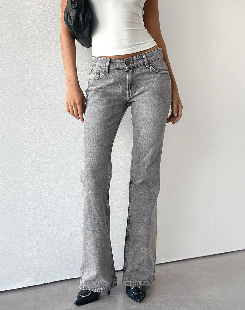 Bild von Rigid Low Rise Flare Jeans in Grey Wash